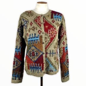 Vintage Western Grandpa Cardigan Sweater Medium